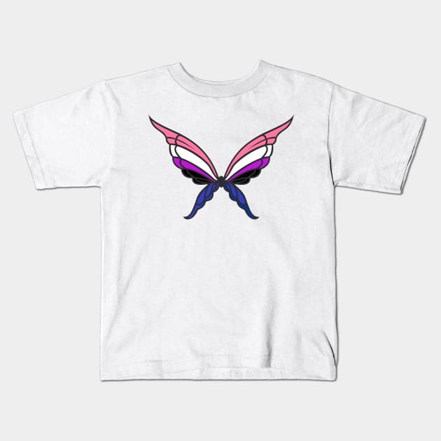 Fluid Butterfly Kids T-Shirt by Kaztiel